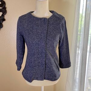 3/4 Sleeve Zip Up Sweater